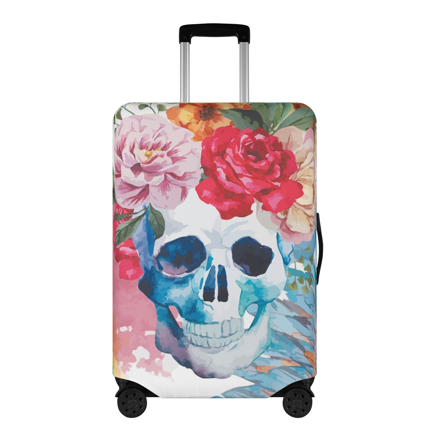 Floral skull Polyester Luggage Cover