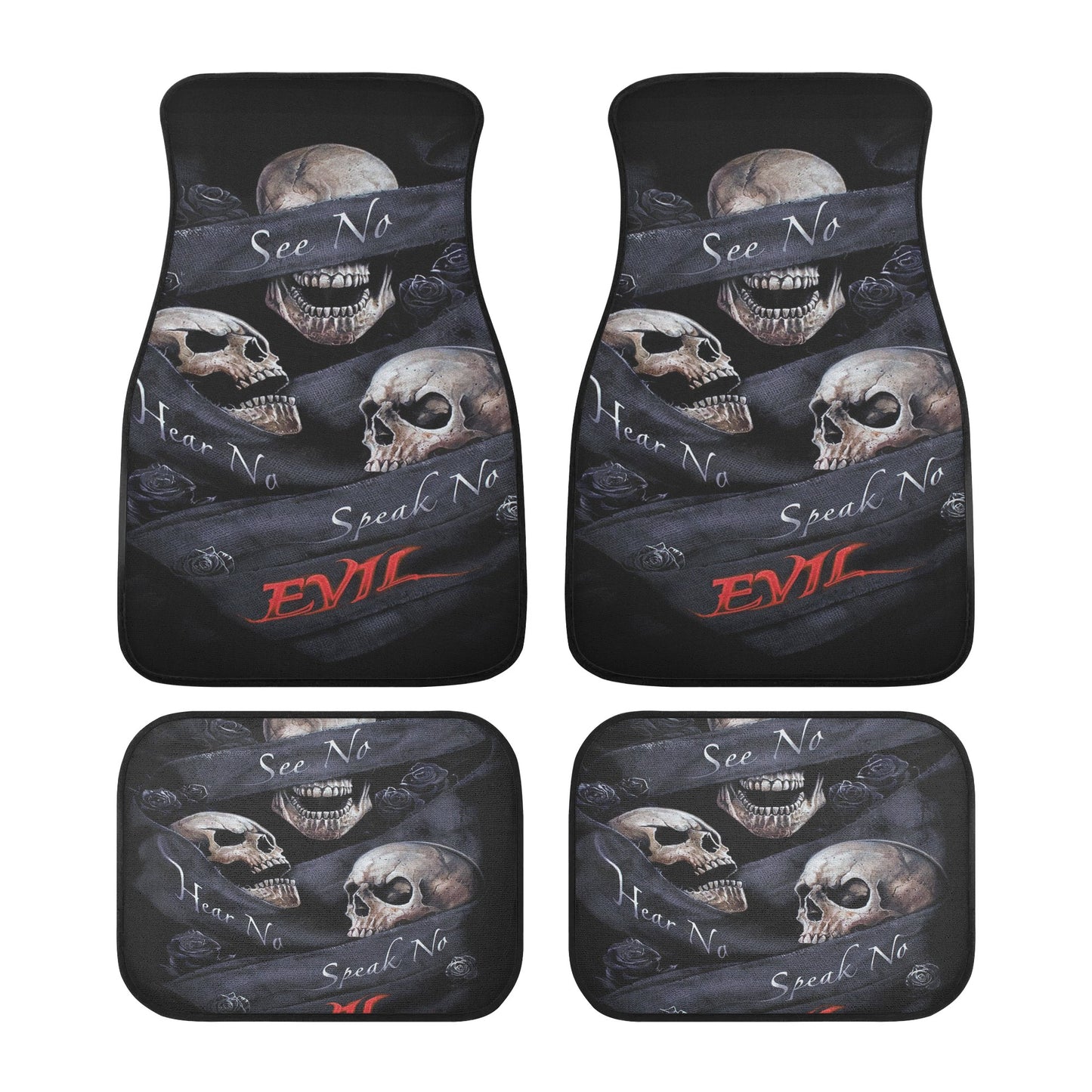See no hear no speak no Back and Front Car Floor Mats