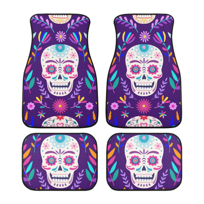 Day of the dead sugar skull Back and Front Car Floor Mats