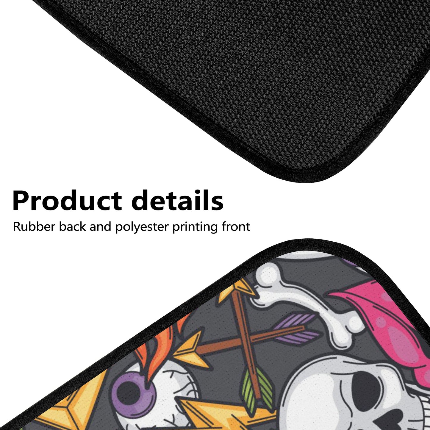 Halloween gothic skull Back and Front Car Floor Mats