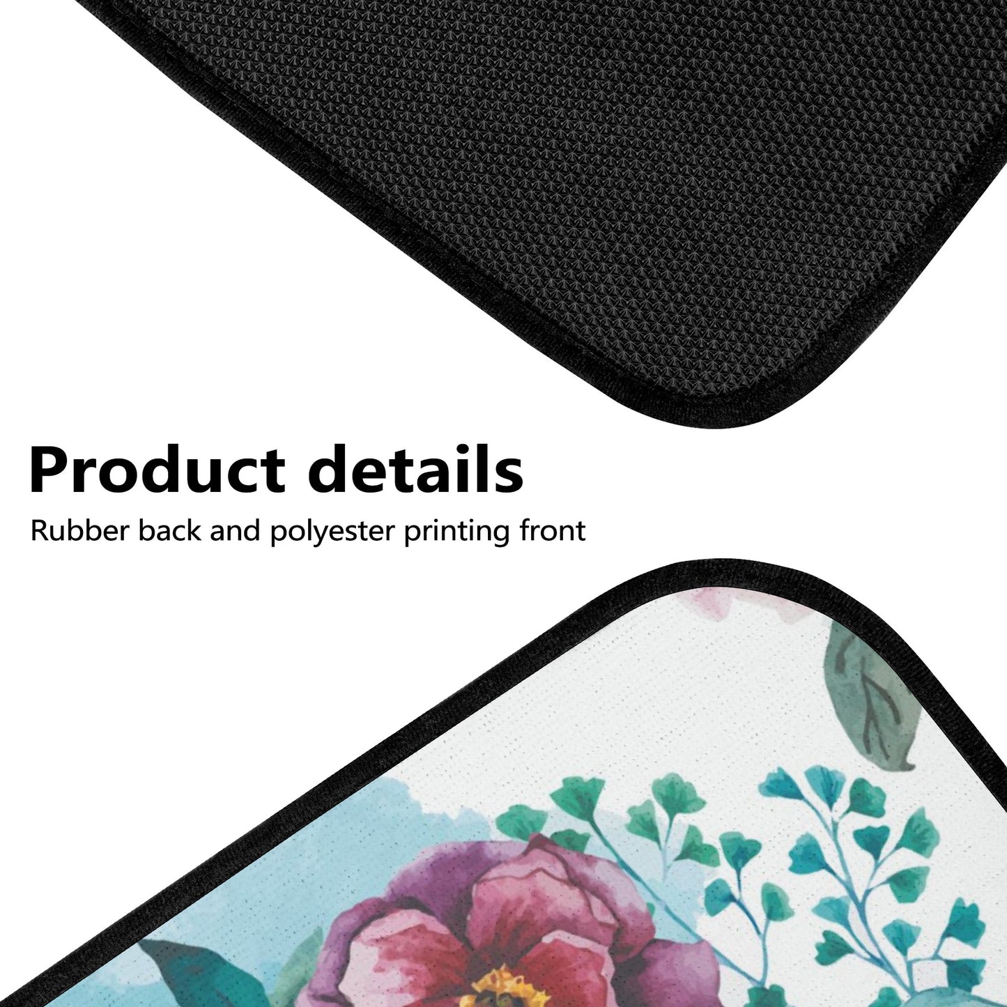 Floral skull gothic Back and Front Car Floor Mats