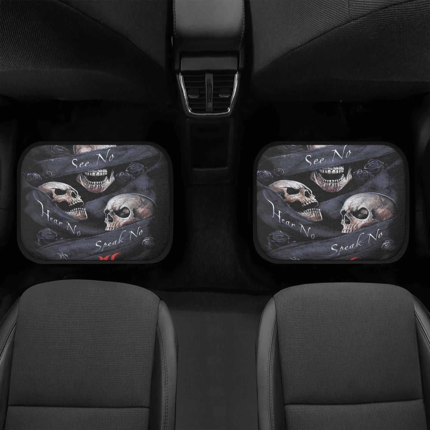 See no hear no speak no Back and Front Car Floor Mats