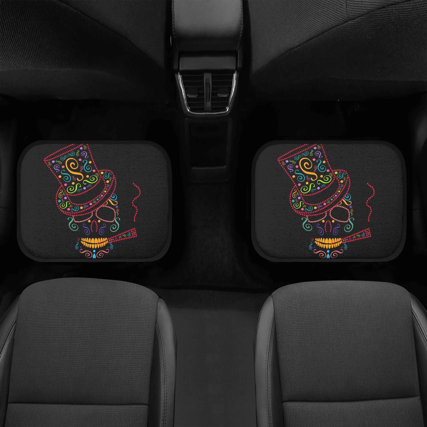 Sugar skull Back and Front Car Floor Mats