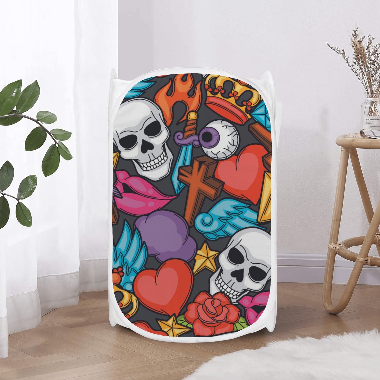 Gothic skull Laundry Hamper