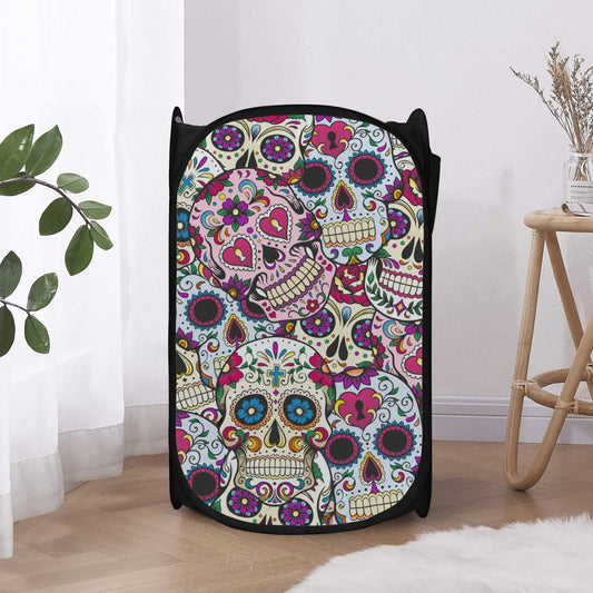 Mexican skull gothic skeleton Laundry Hamper