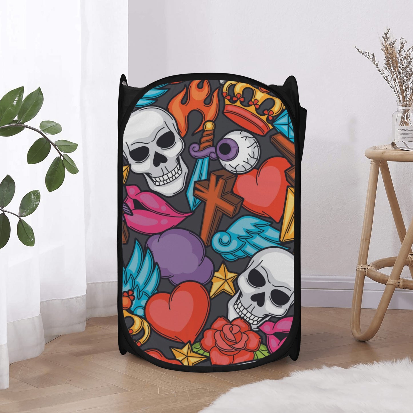 Gothic skull Laundry Hamper