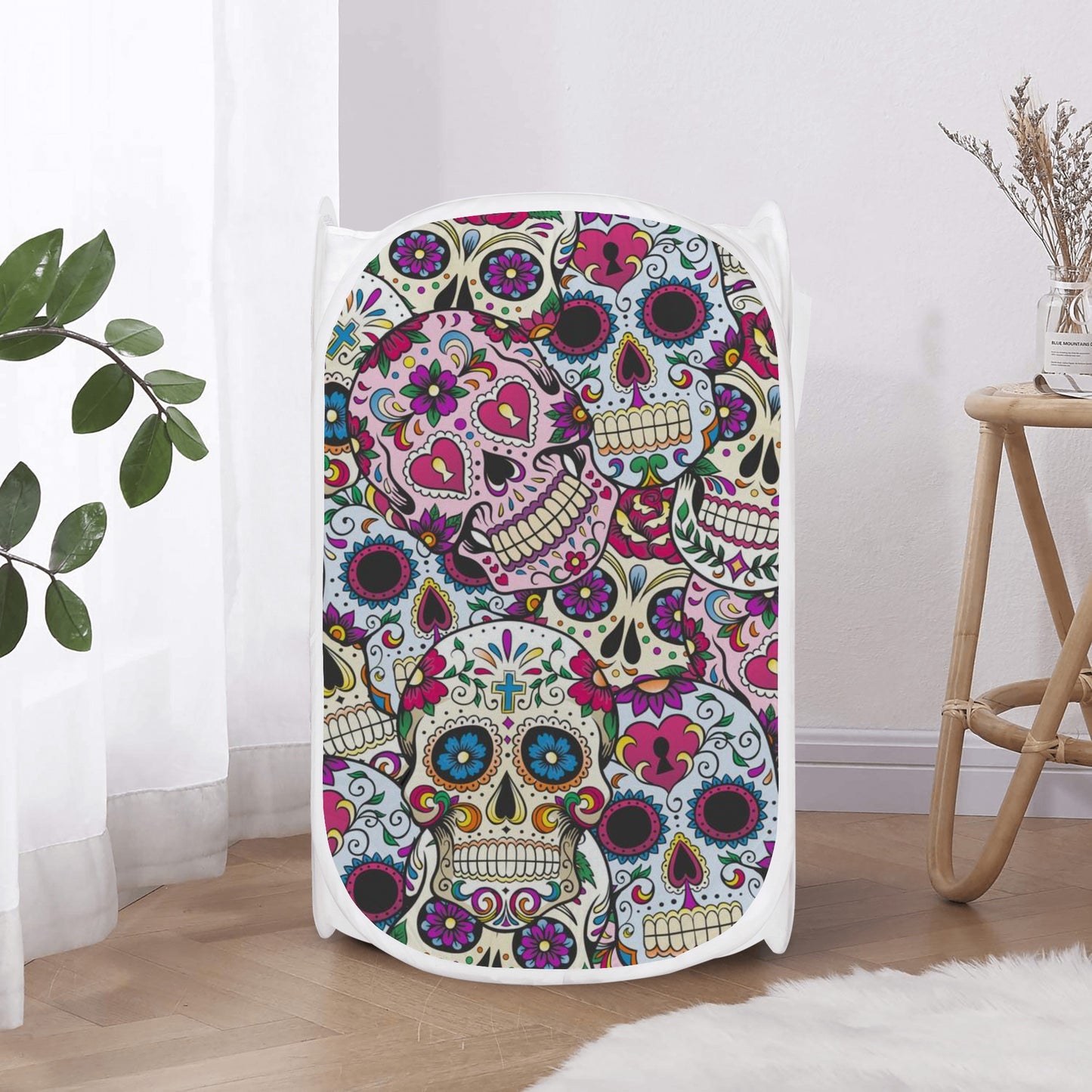 Mexican skull gothic skeleton Laundry Hamper