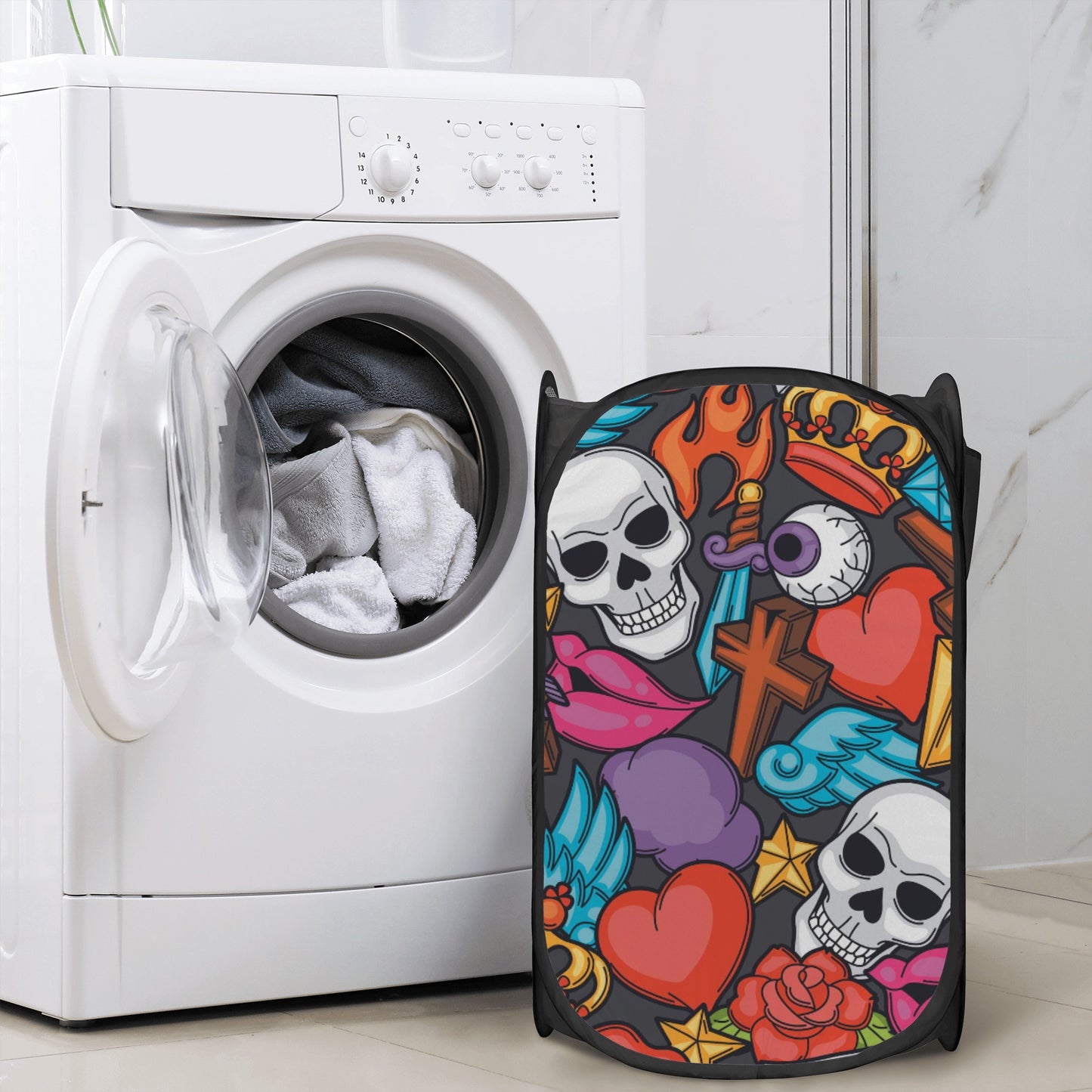 Gothic skull Laundry Hamper