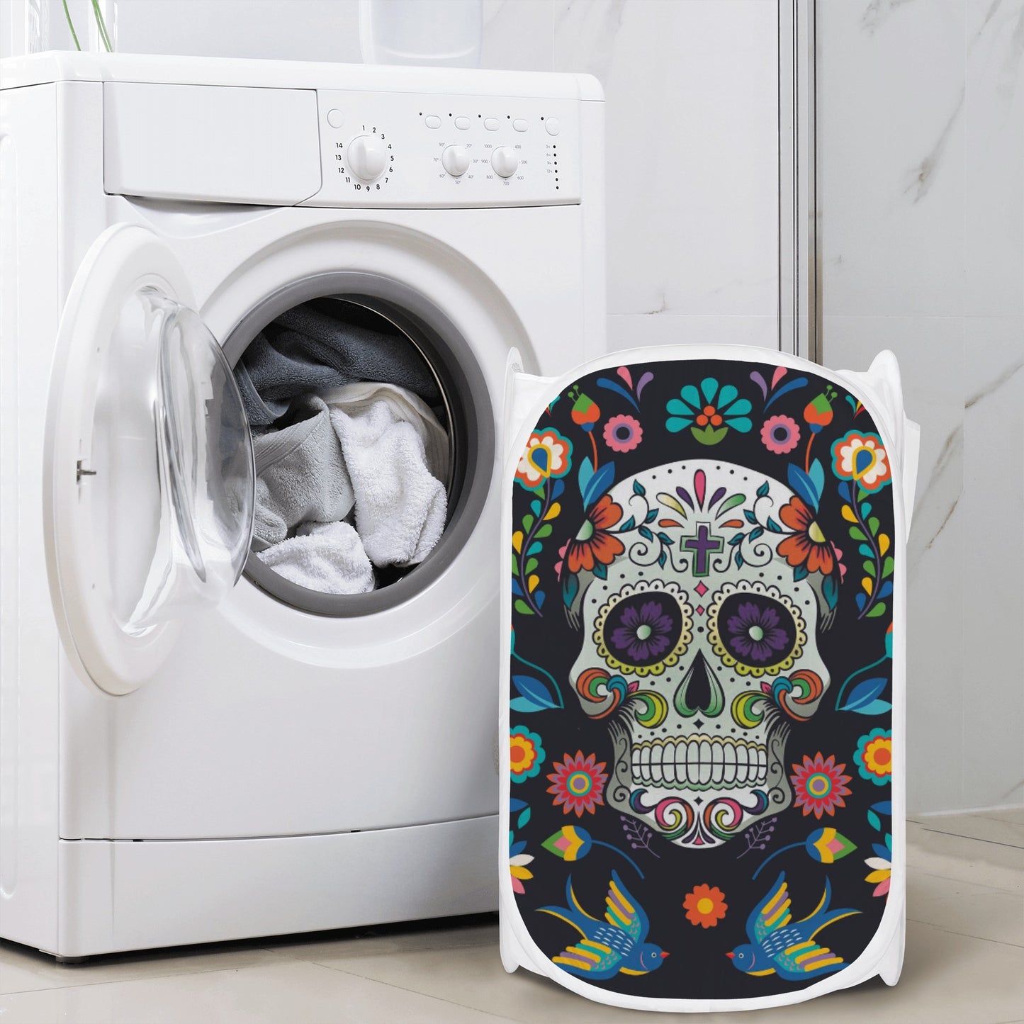 Mexican skull calaveras Laundry Hamper