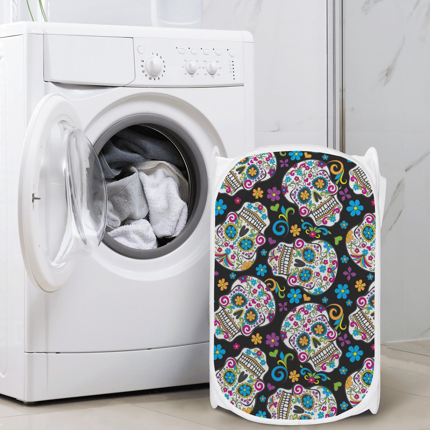 Dia de los muertos calaveras skull Laundry Hamper