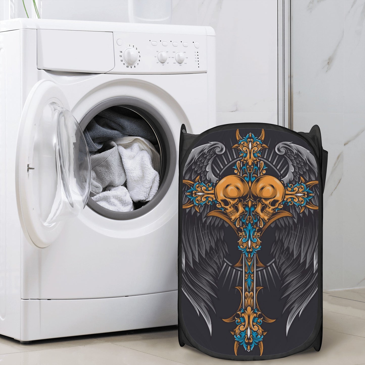 Cross skulls Laundry Hamper