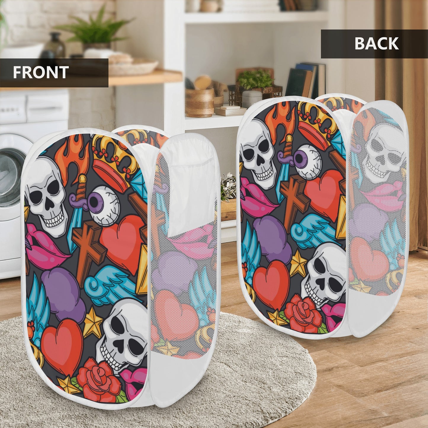 Gothic skull Laundry Hamper