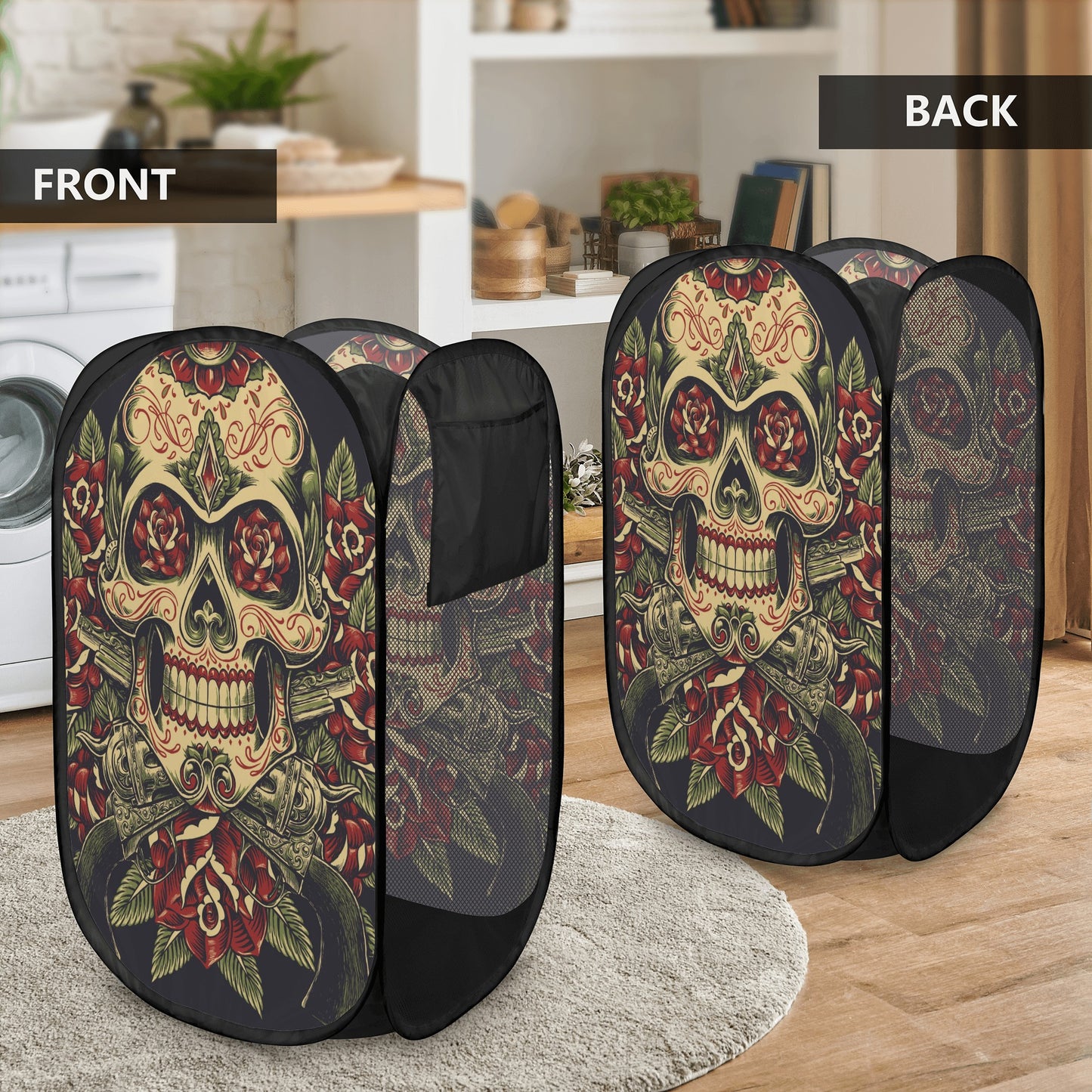 Dia de los muertos calaveras skull Laundry Hamper