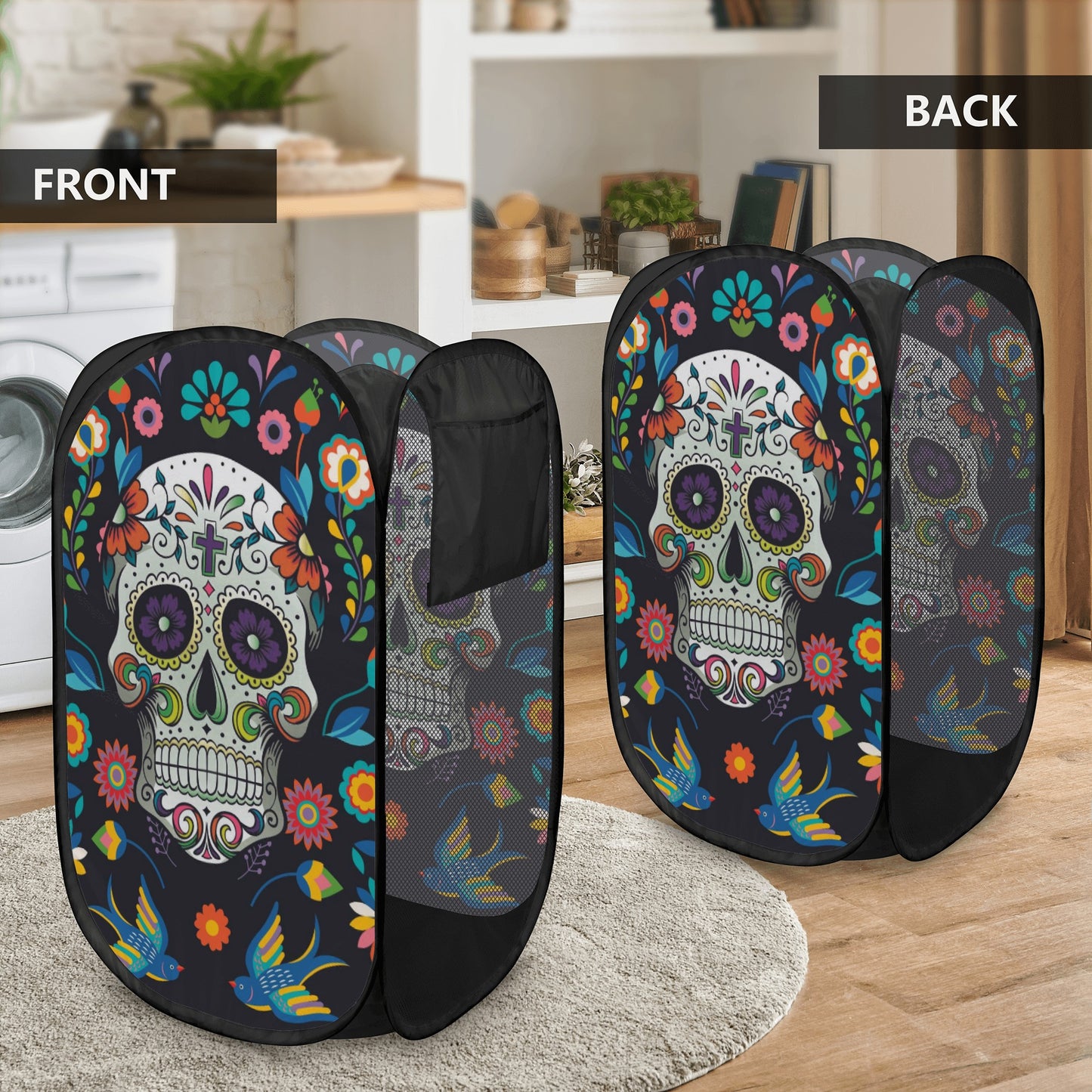 Mexican skull calaveras Laundry Hamper