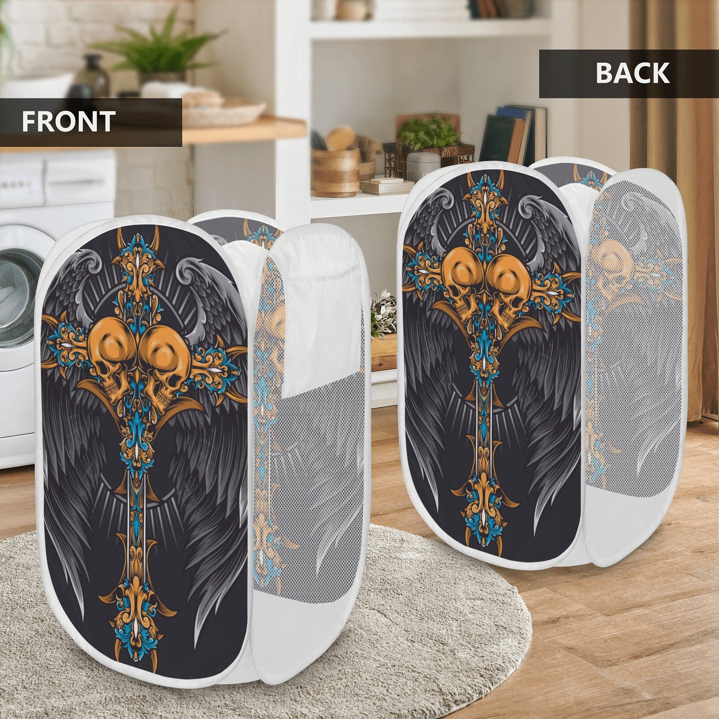 Cross skulls Laundry Hamper