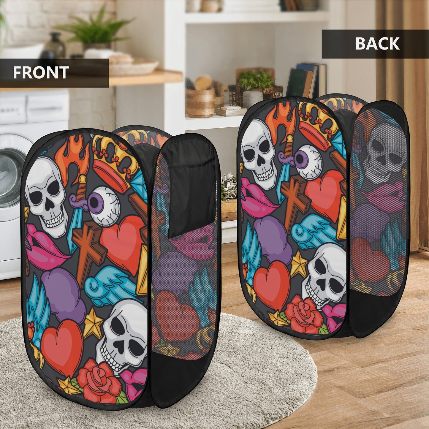 Gothic skull Laundry Hamper