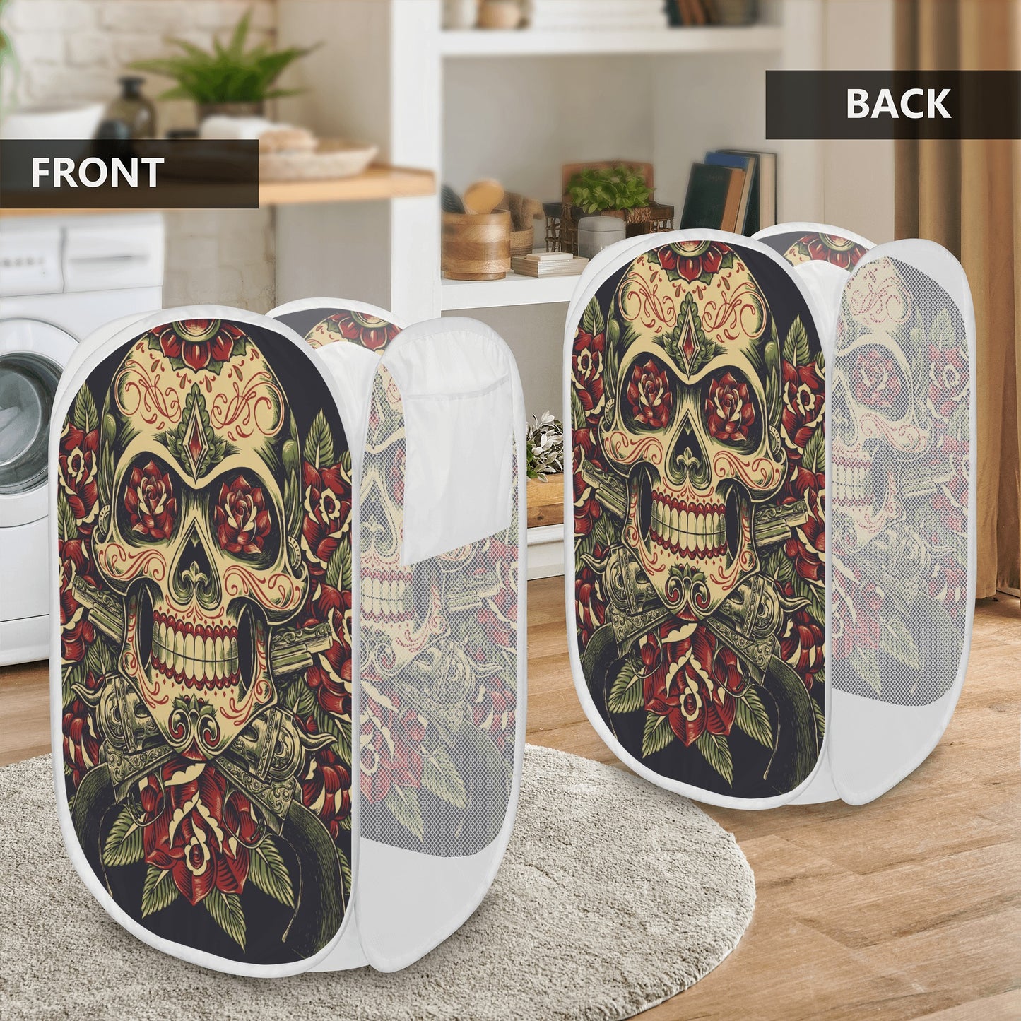 Dia de los muertos calaveras skull Laundry Hamper