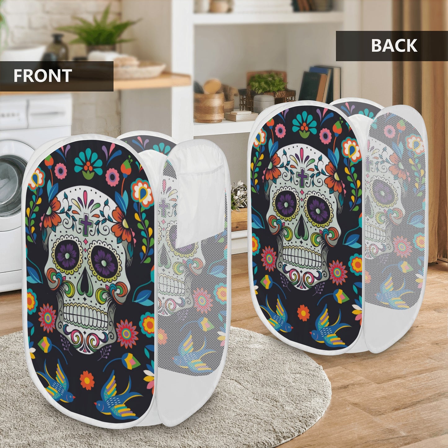 Mexican skull calaveras Laundry Hamper