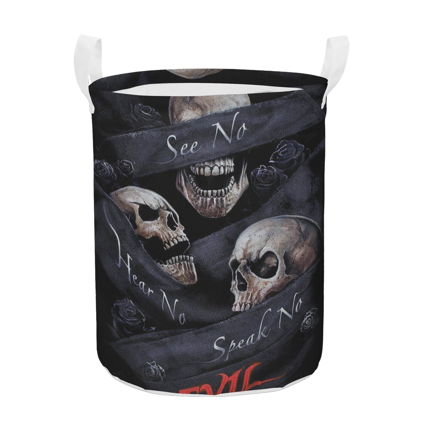 No see no hear no speak evils Round Laundry Basket