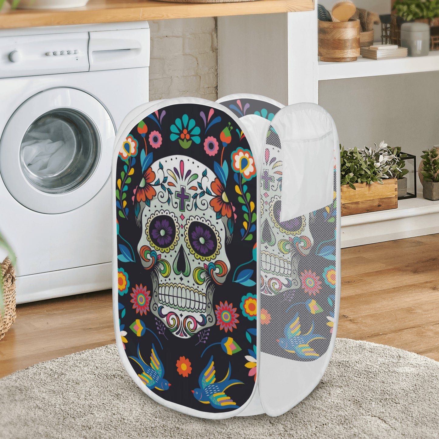 Mexican skull calaveras Laundry Hamper