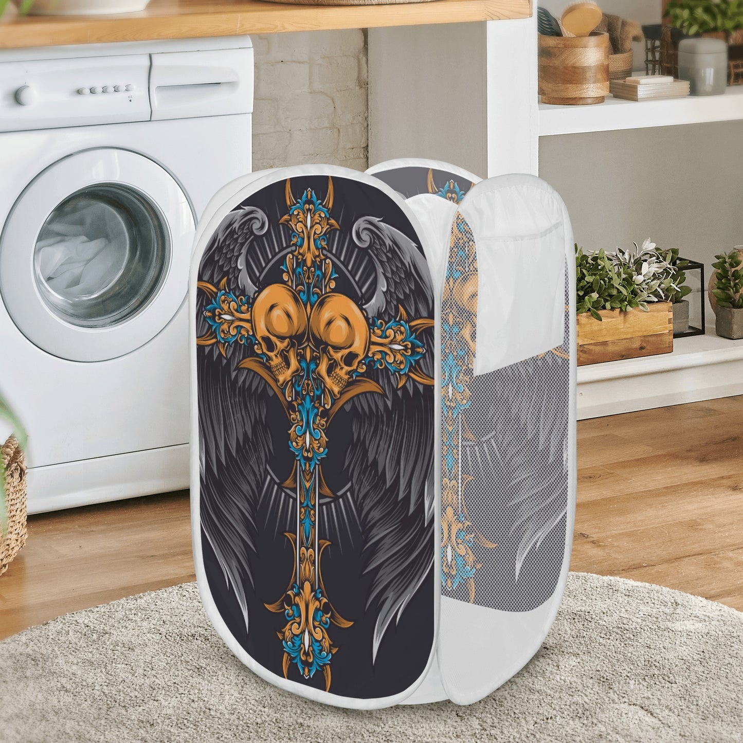 Cross skulls Laundry Hamper