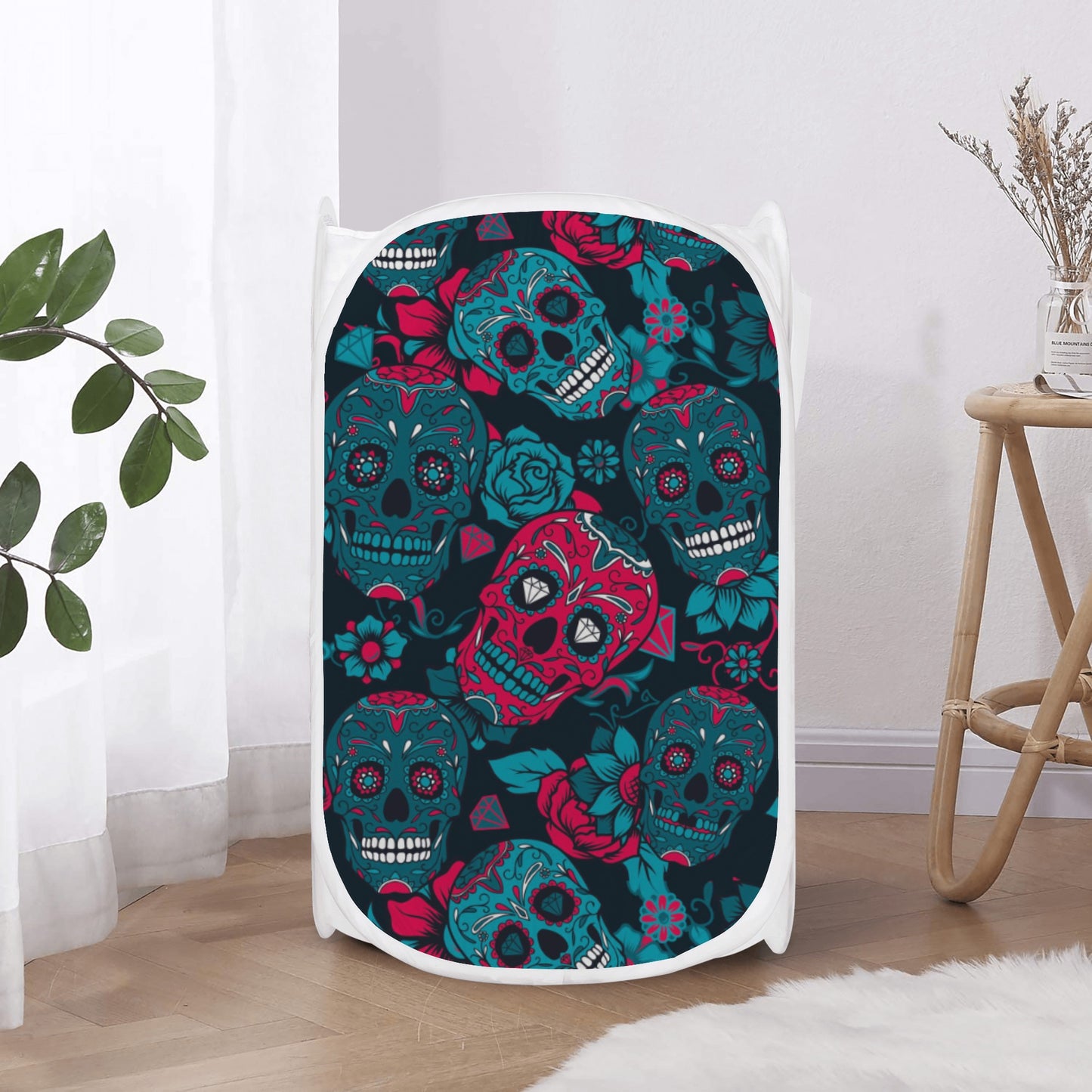 Gothic sugar skull Laundry Hamper