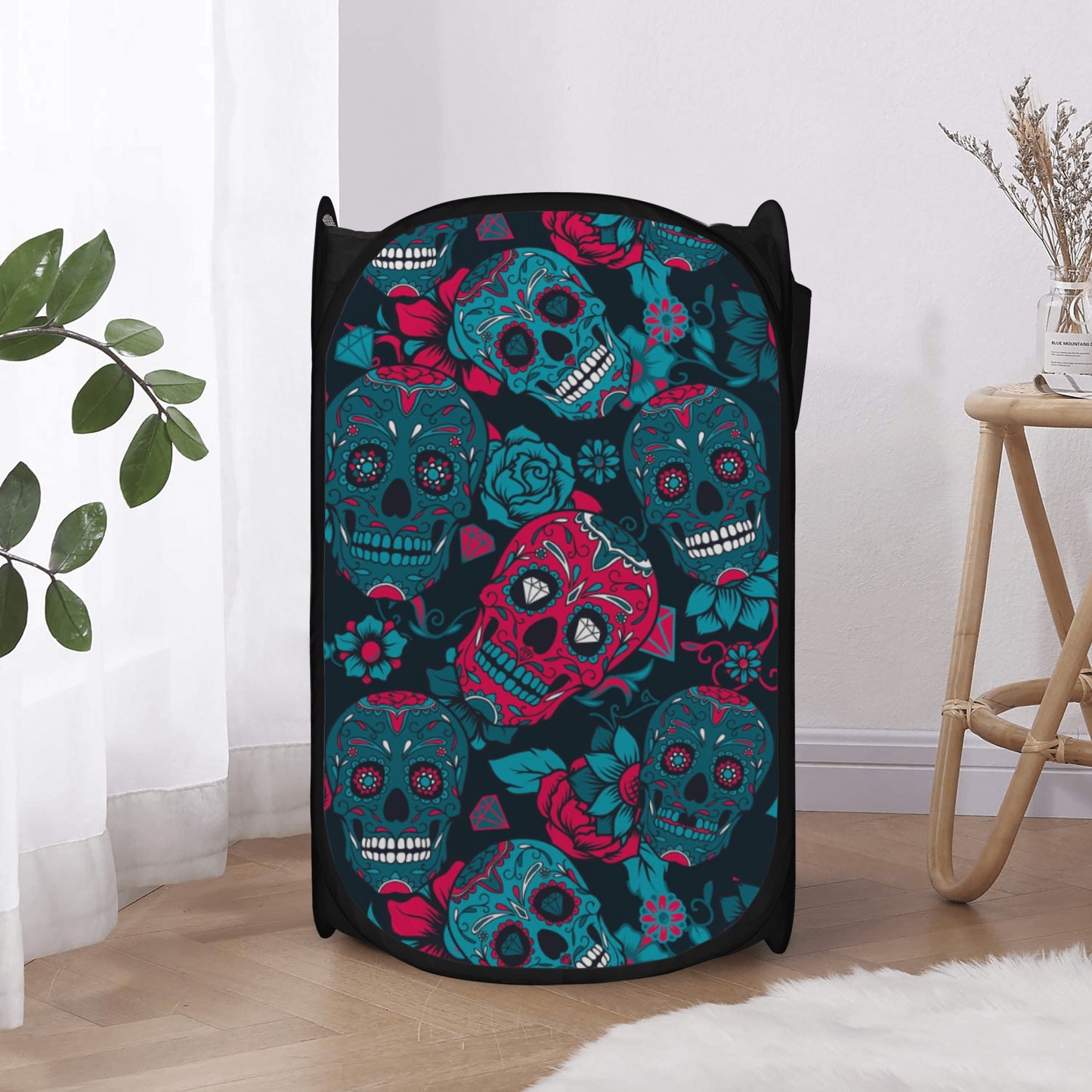 Gothic sugar skull Laundry Hamper