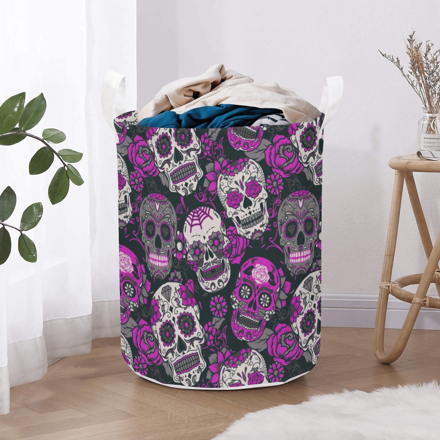 Dia de los muertos Round Laundry Basket