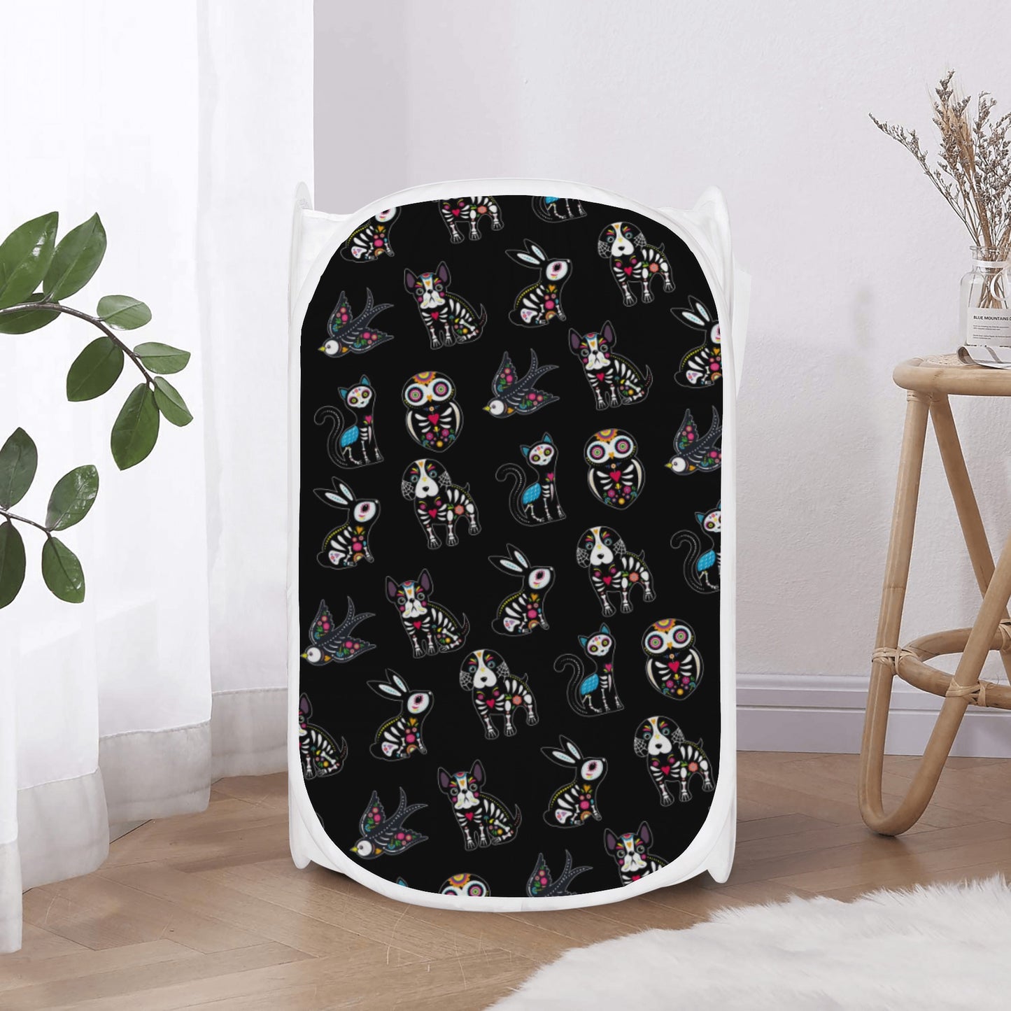 Animal day of the dead mexican skull Laundry Hamper