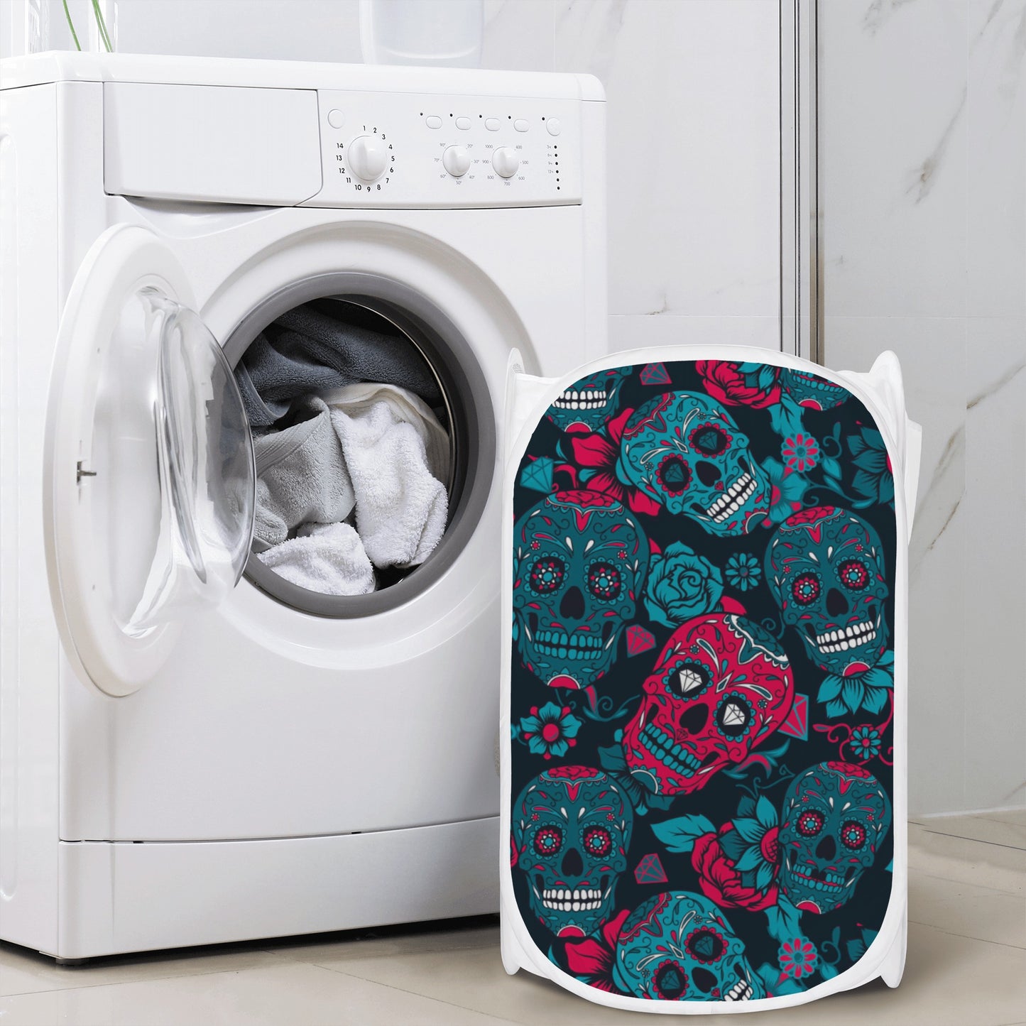 Gothic sugar skull Laundry Hamper