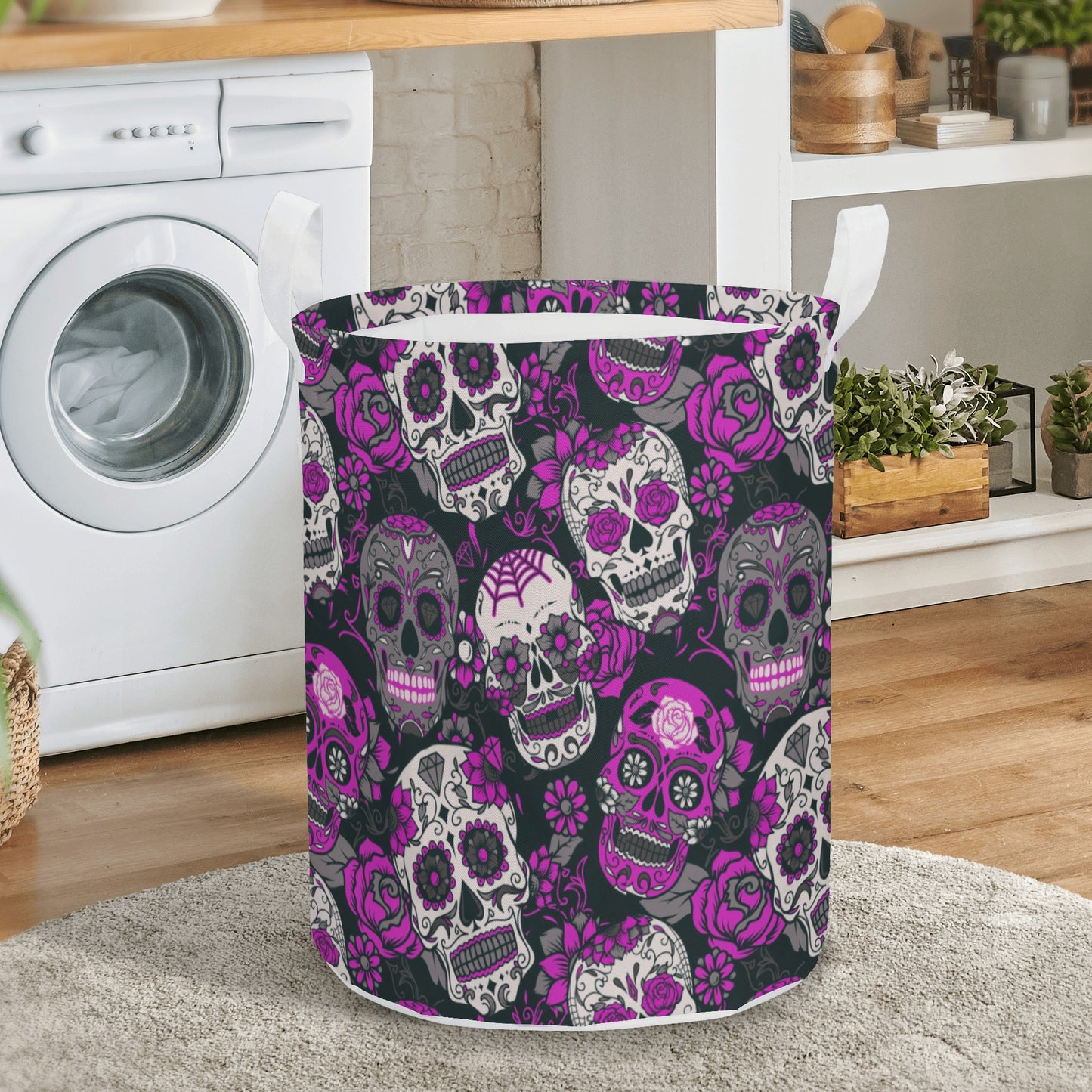 Dia de los muertos Round Laundry Basket