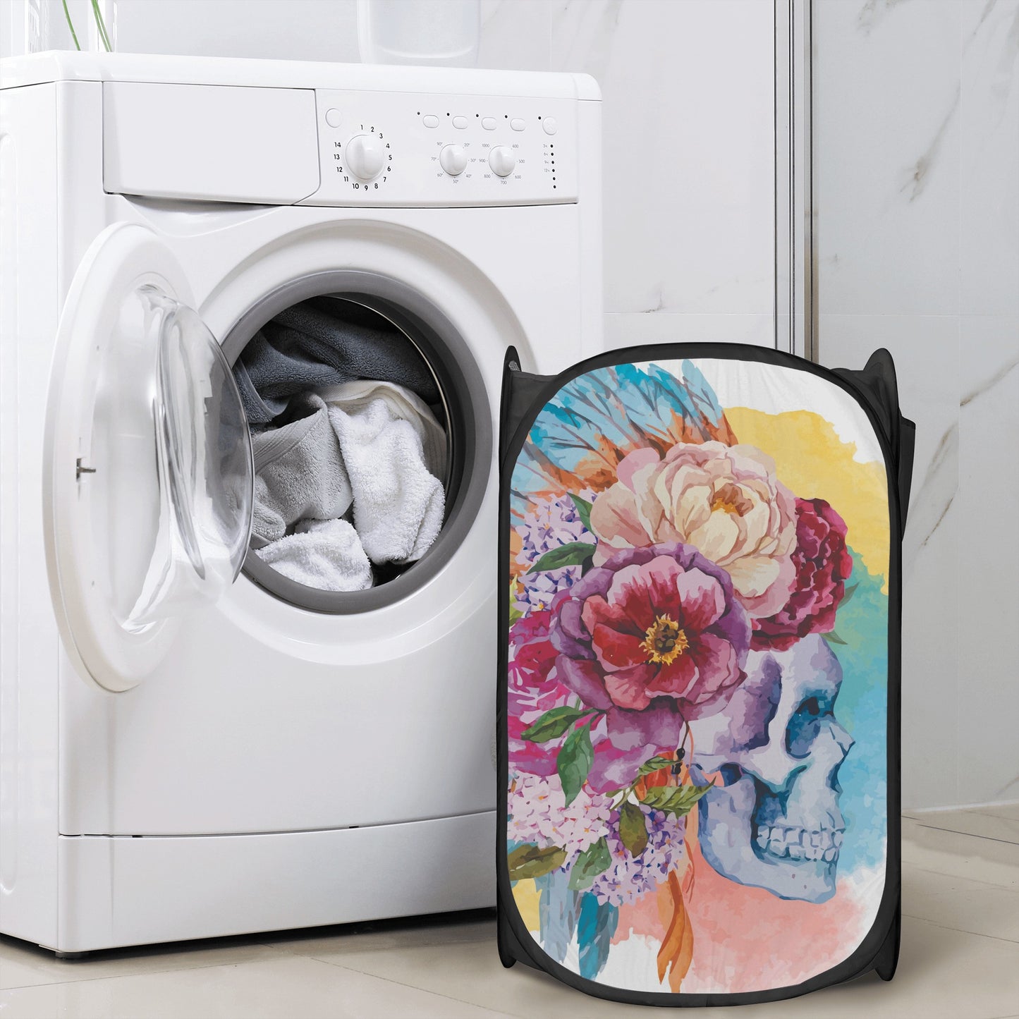 Skull gothic Laundry Hamper