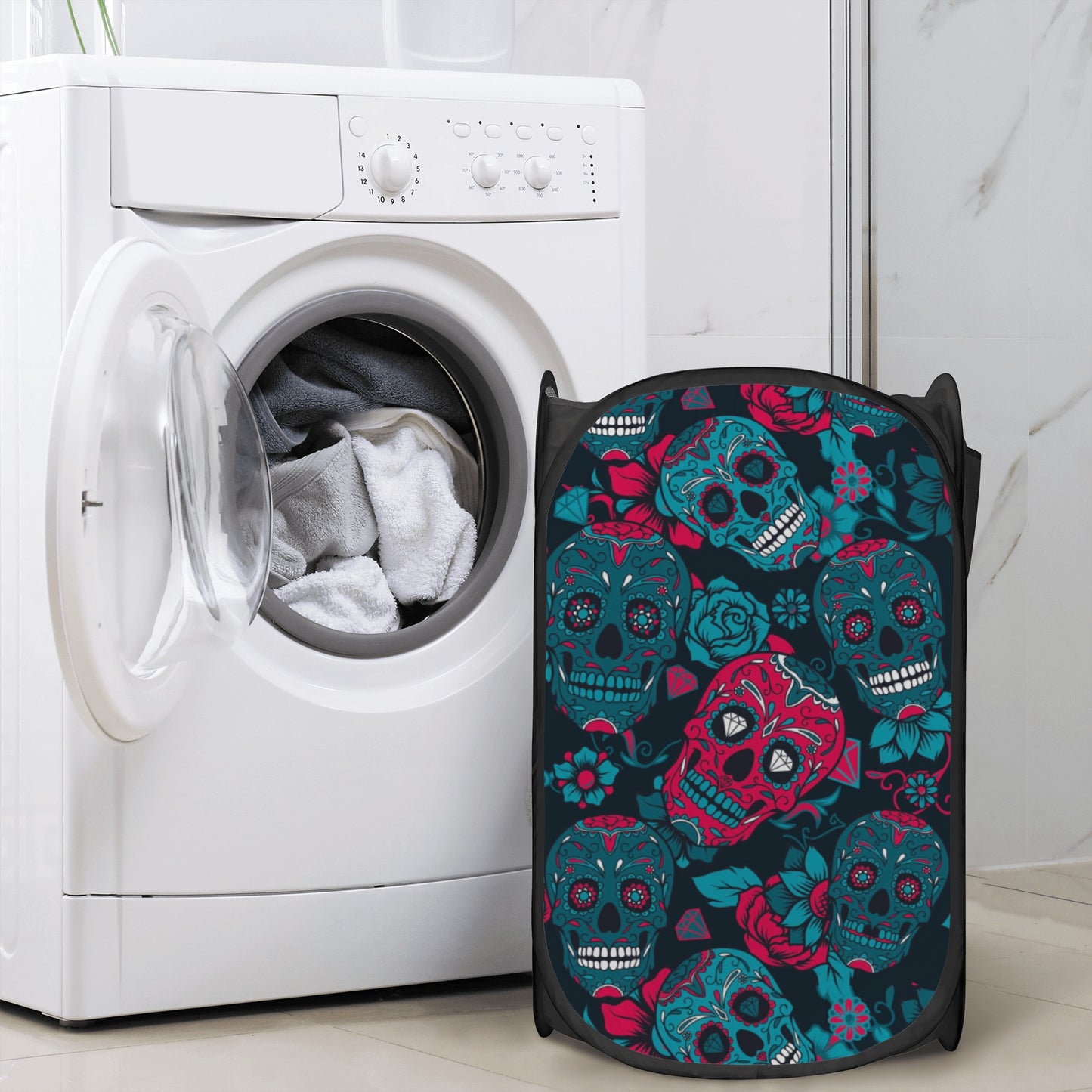 Gothic sugar skull Laundry Hamper