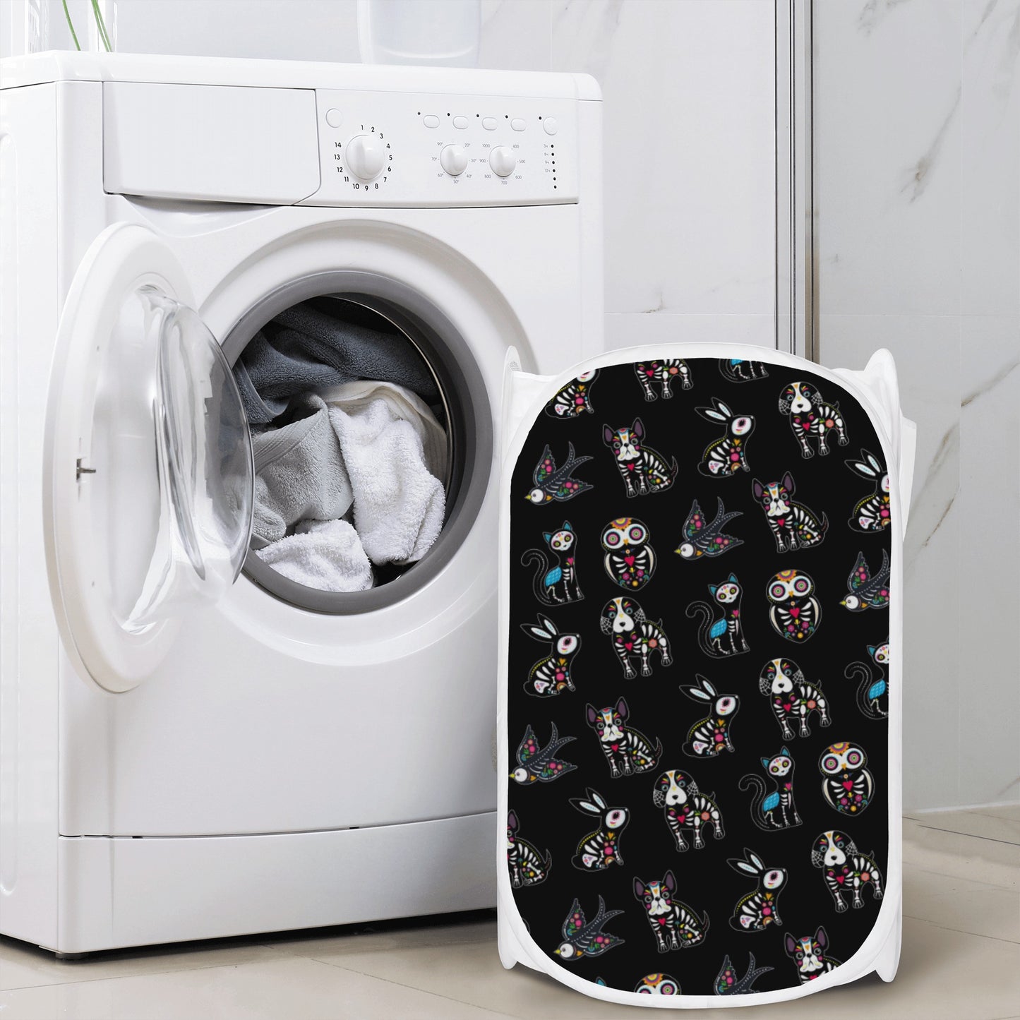 Animal day of the dead mexican skull Laundry Hamper