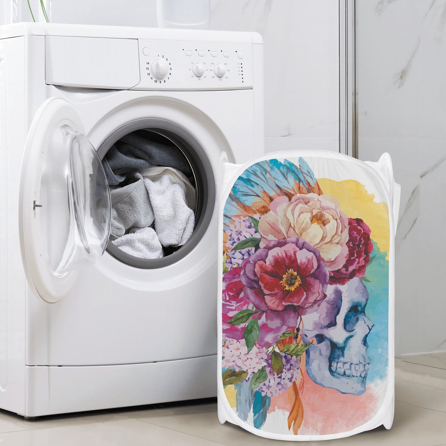 Skull gothic Laundry Hamper