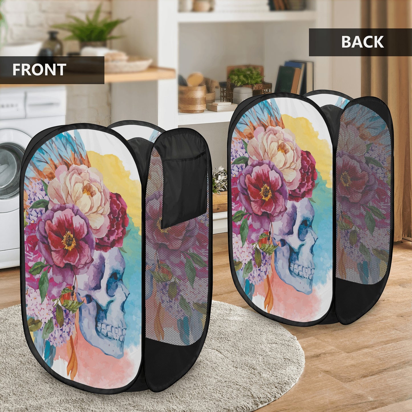 Skull gothic Laundry Hamper