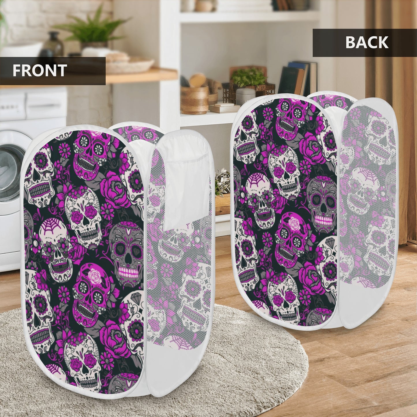 Sugar skull day of the dead Laundry Hamper