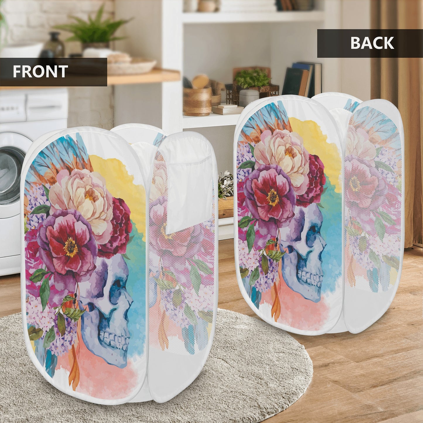 Skull gothic Laundry Hamper