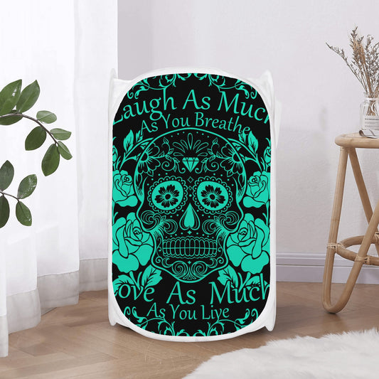 Laugh as much as you breath sugar skull Laundry Hamper