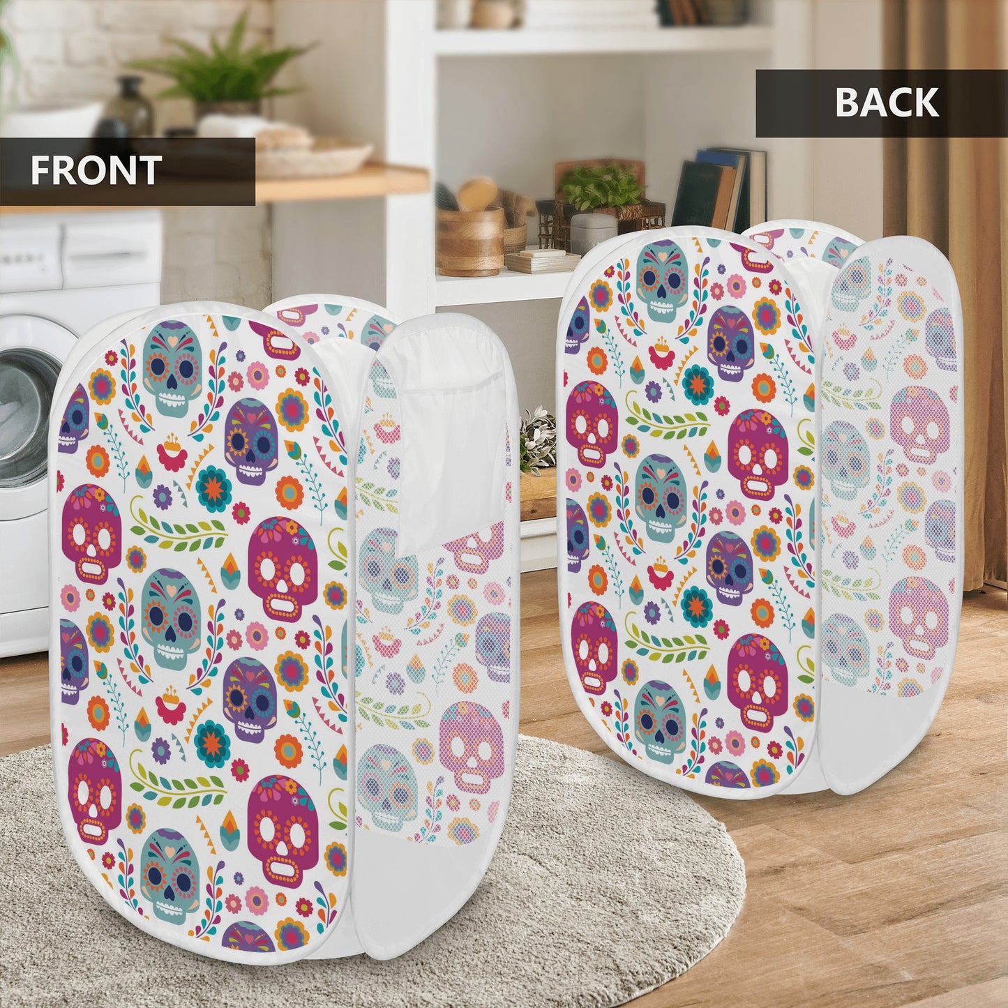 Dia de los muertos gothic Halloween Laundry Hamper