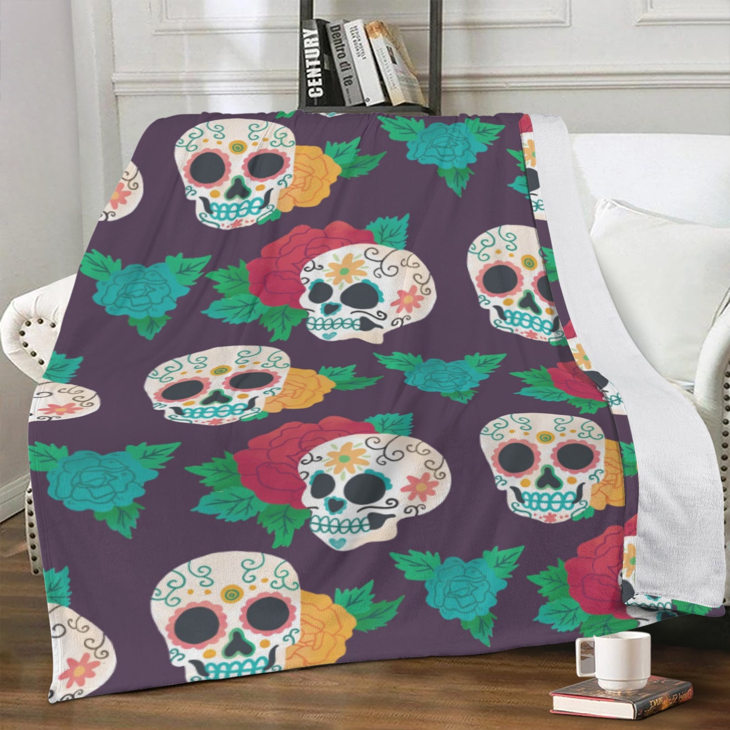 Dia de los muertos sugar skull Blanket Fleece