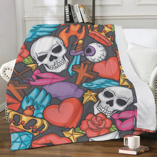 Halloween gothic skull Blanket Fleece