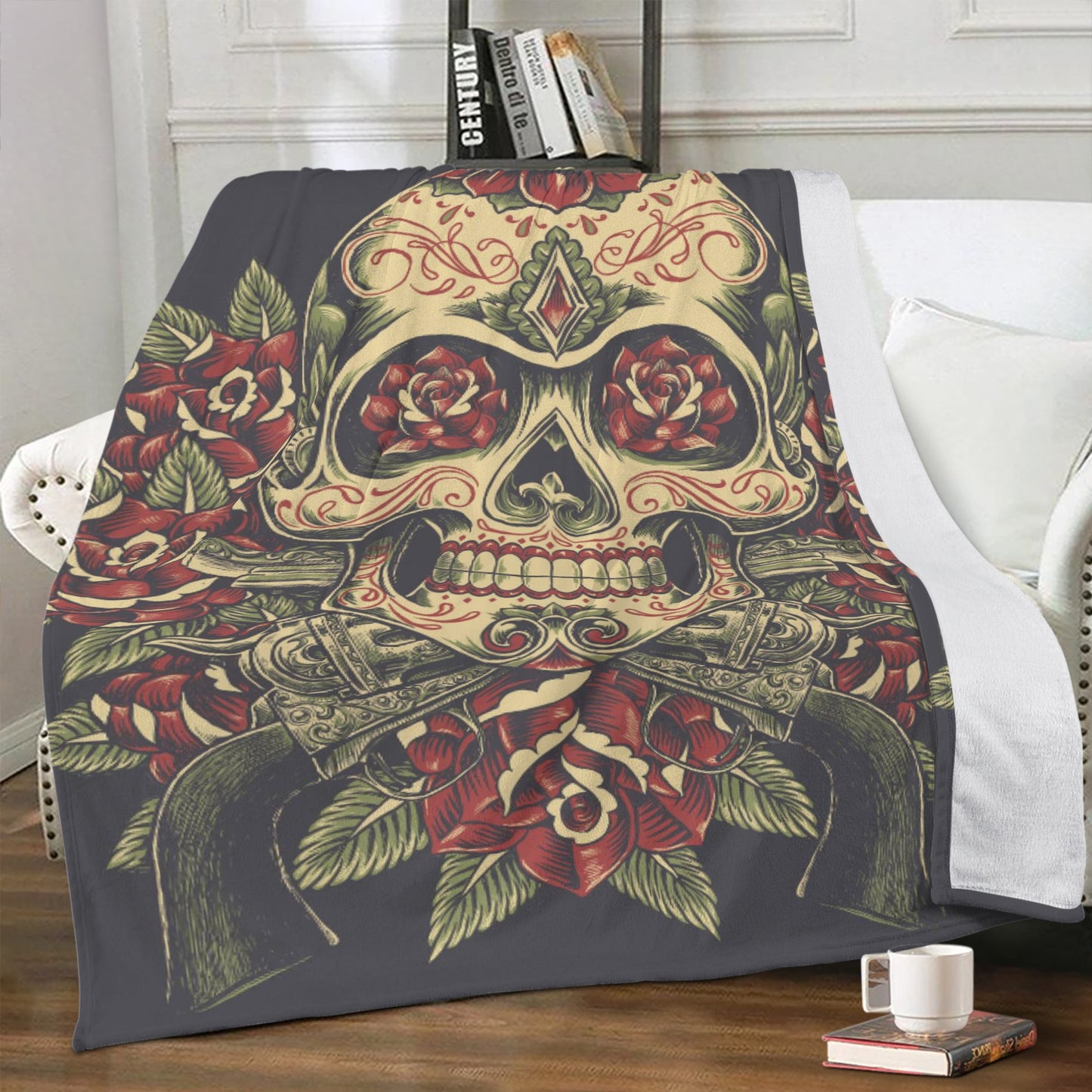 Day of the dead skeleton Halloween Blanket Fleece