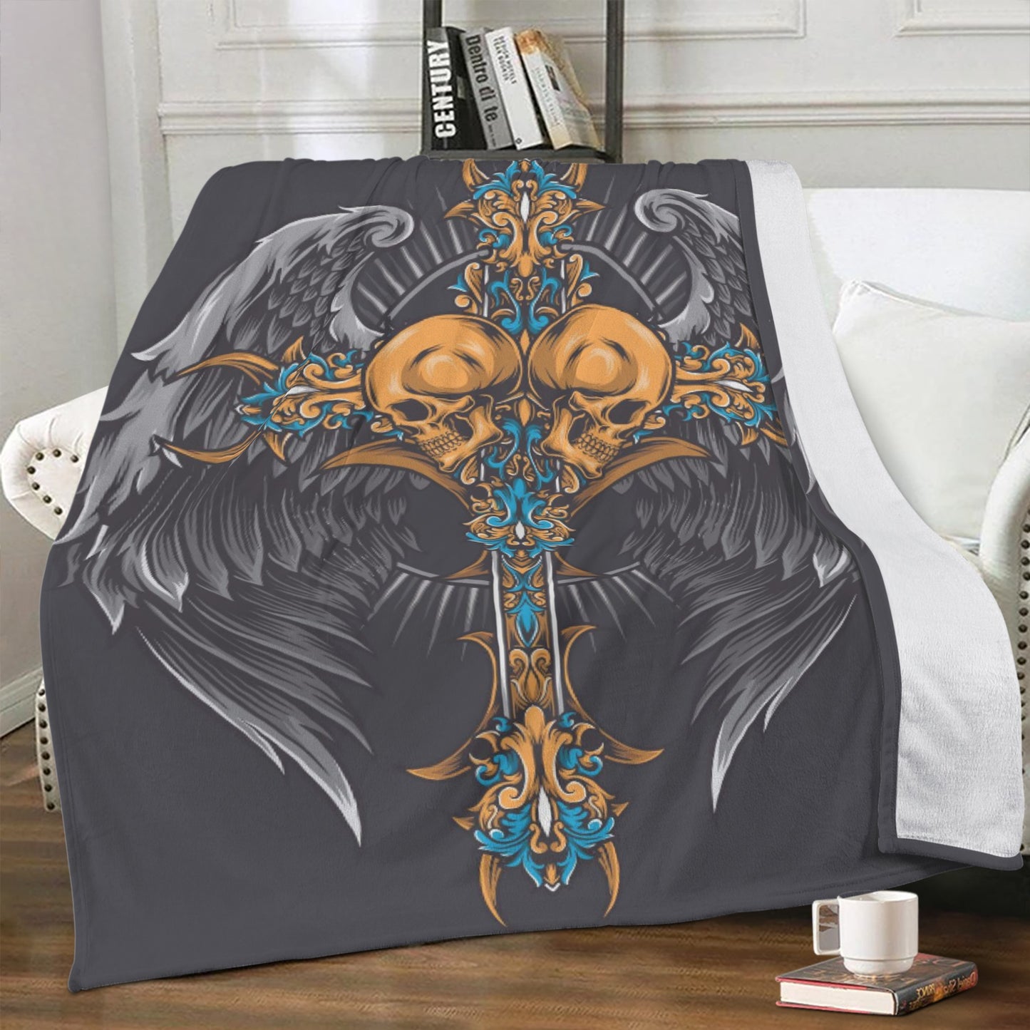 Cross skull Blanket Fleece