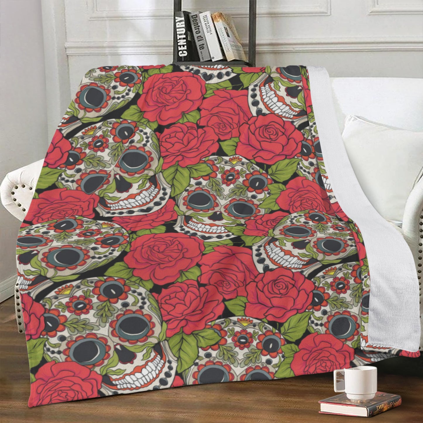 Sugar skull calaveras mexican skull Blanket Fleece