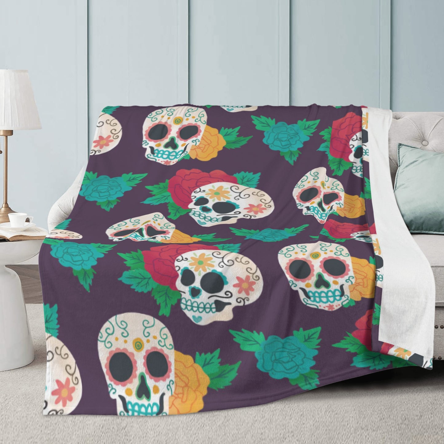 Dia de los muertos sugar skull Blanket Fleece