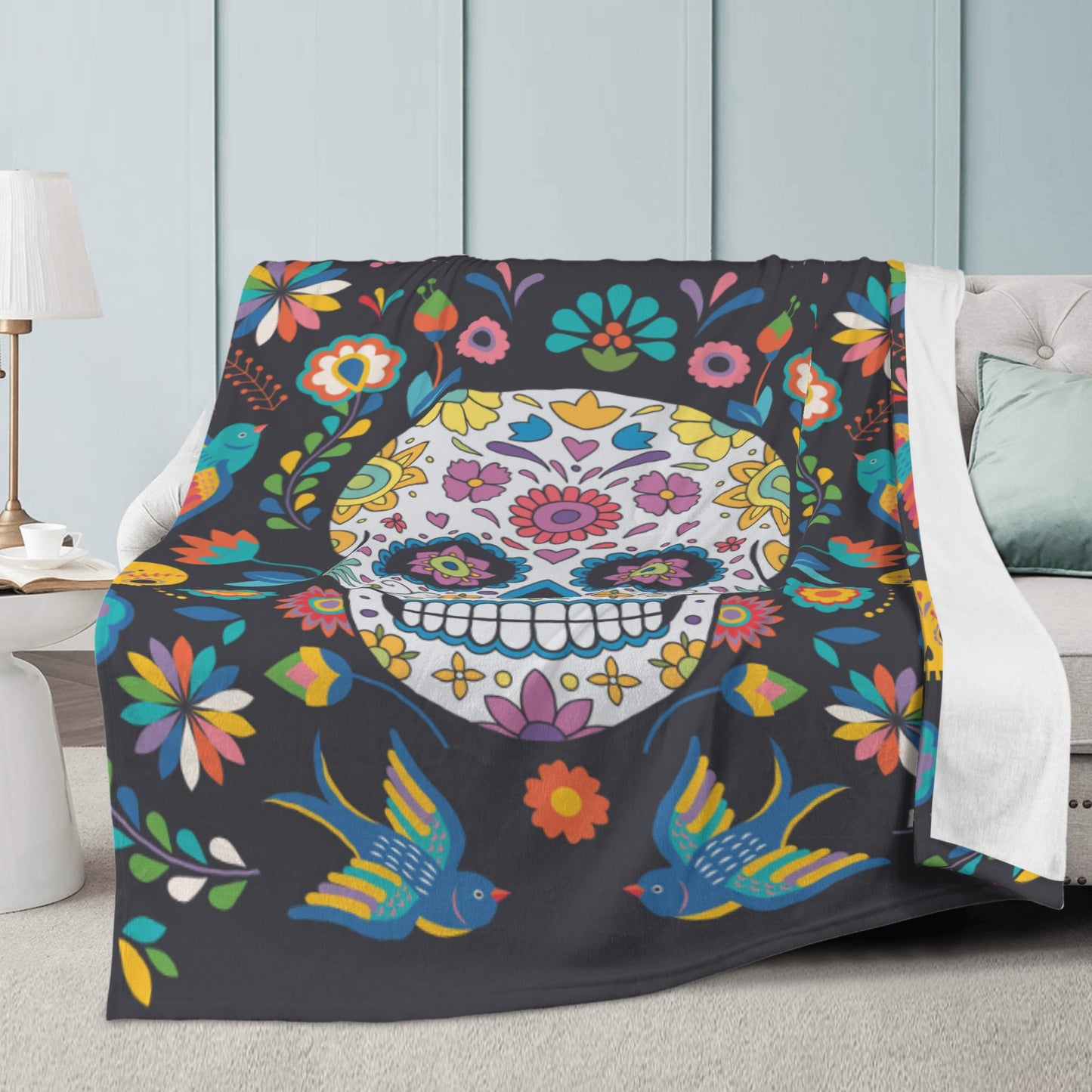Mexican calaveras skull Blanket Fleece