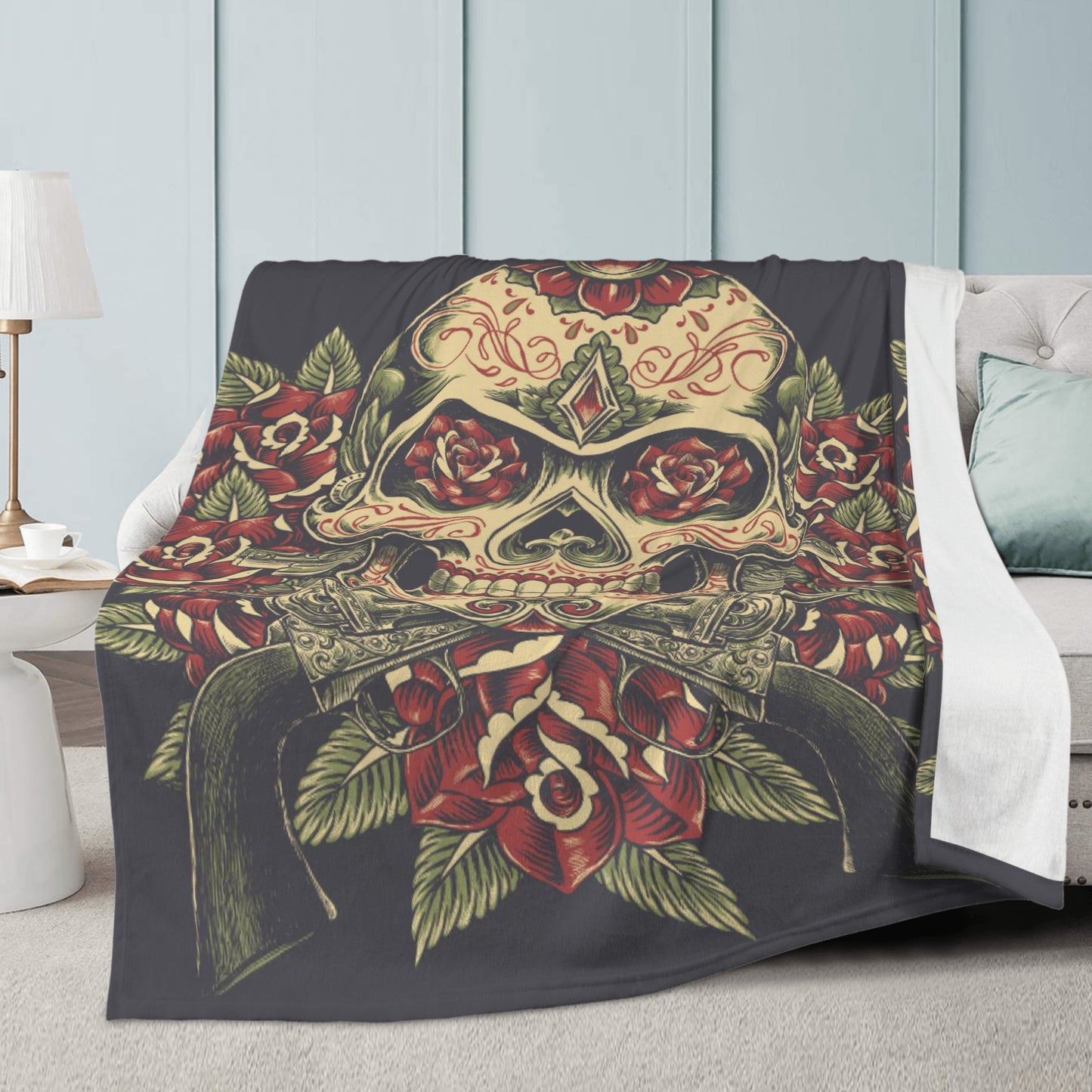 Day of the dead skeleton Halloween Blanket Fleece