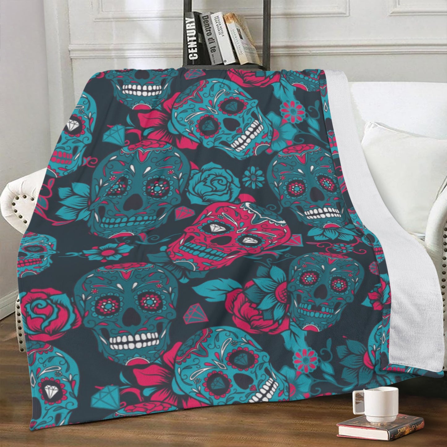 Calaveras sugar skull Blanket Fleece