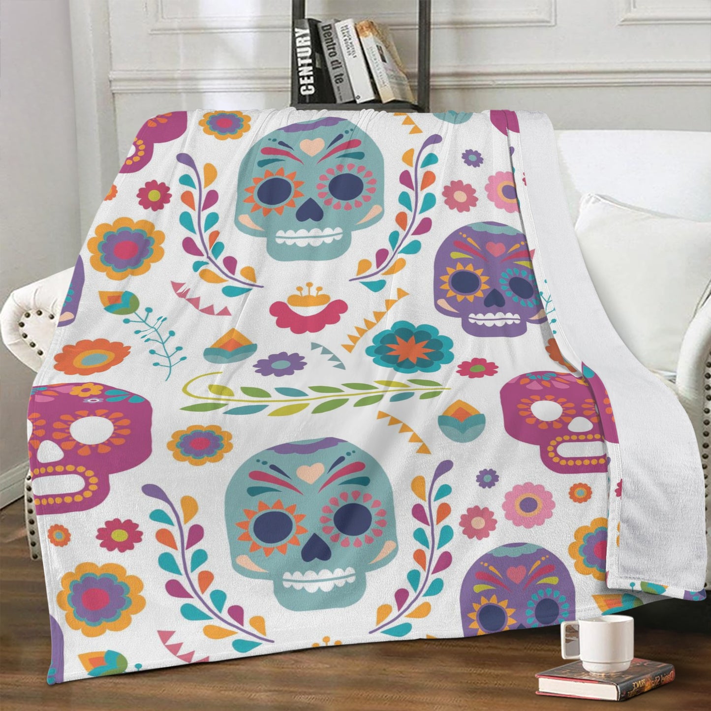 Sugar skull halloween Blanket Fleece